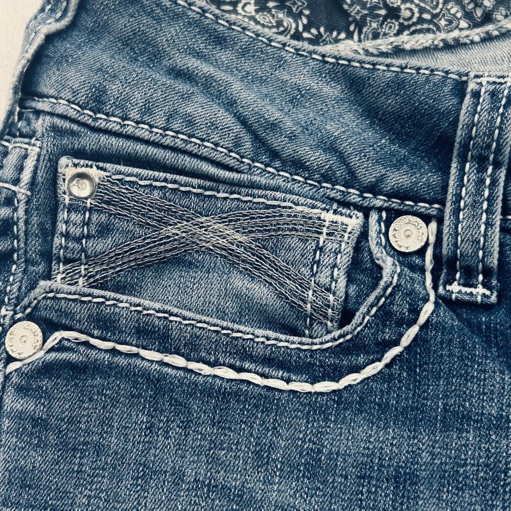Ariat REAL Denim Jeans Womens 29R Mid Rise Straight Leg Western Cowgirl Rodeo - Picture 6 of 16